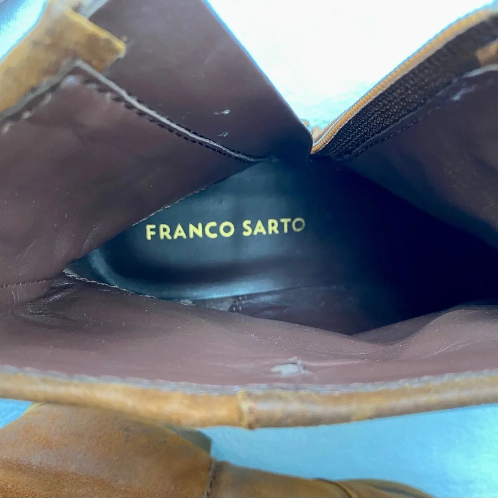 Franco Sarto - distressed leather booties / ankle boots - size 7 - Picture 10 of 10